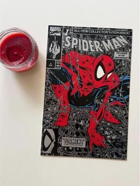 Spider-Man #1 (1990) Todd McFarlane | Black Silver Cover - Rare Comic Book NM